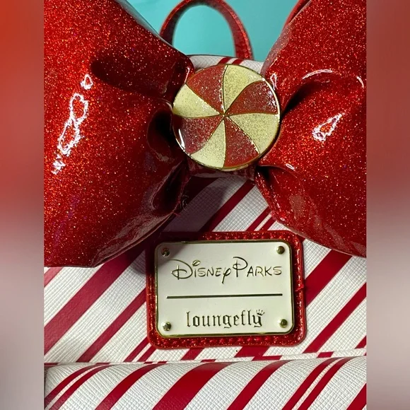 Disney Parks x Loungefly Peppermint Twist Minnie Mouse Backpack - Picture 2 of 7